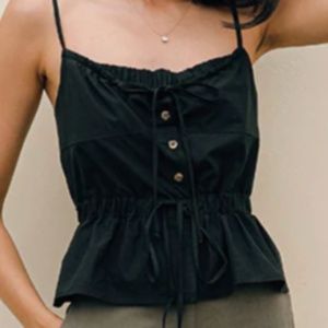 Ciao Lucia, black cotton poplin size small top!